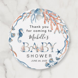 Watercolor Under-the-Sea Baby Shower Thank You Favour Tags