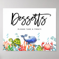 Watercolor Under the Sea Birthday Desserts
