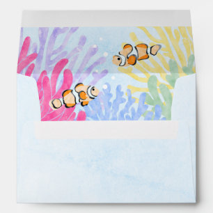 Watercolor Under The Sea Clown Fish Envelope