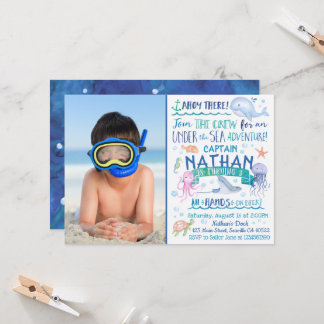Watercolor Under the Sea Invite with Photo