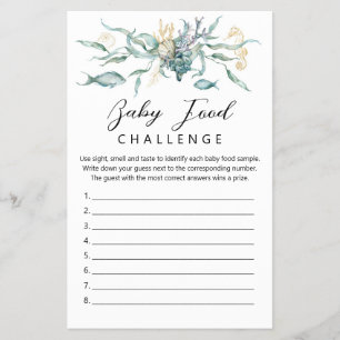 Watercolor Under the Sea Jellyfish Baby Food Game Flyer