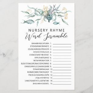 Watercolor Under the Sea Jellyfish Nursery Rhyme Flyer