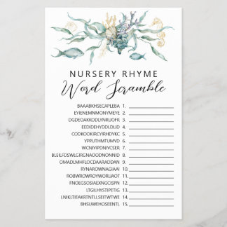 Watercolor Under the Sea Jellyfish Nursery Rhyme Flyer