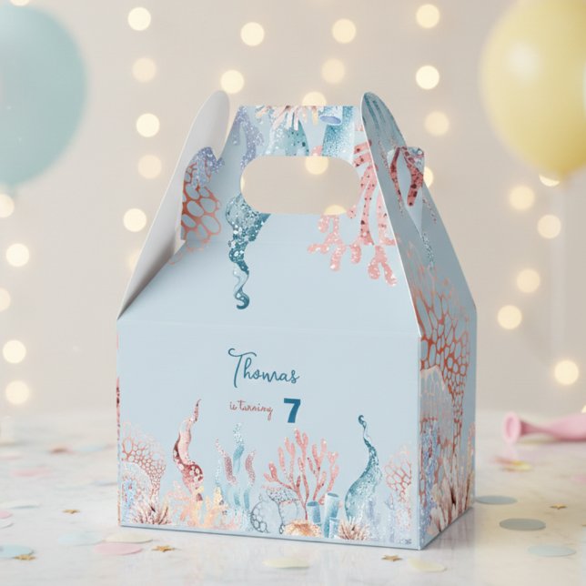 Watercolor Under the Sea kids birthday Favour Box (Creator Uploaded)