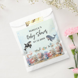 Watercolor under the sea neutral Baby Shower Favour Bags