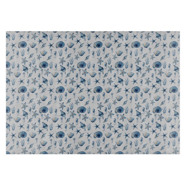 Watercolor Under The Sea Pattern Cutting Board (Front)