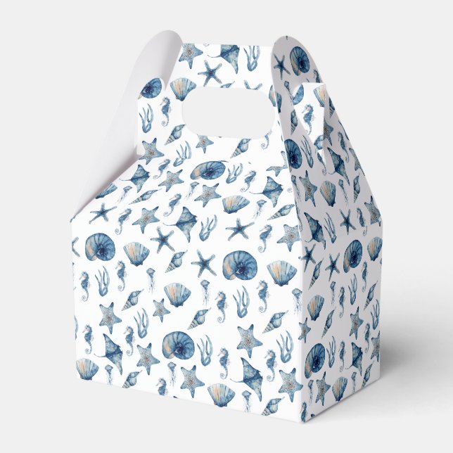 Watercolor Under The Sea Pattern Favour Box (Front Side)