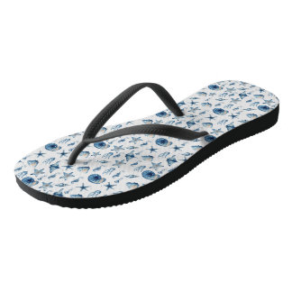 Watercolor Under The Sea Pattern Jandals