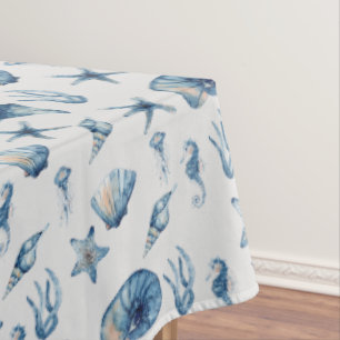 Watercolor Under The Sea Pattern Tablecloth