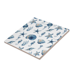 Watercolor Under The Sea Pattern Tile