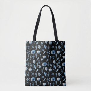 Watercolor Under The Sea Pattern Tote Bag