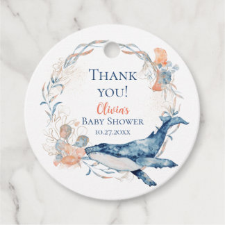 Watercolor Under the Sea Seashell Wreath Favour Tags