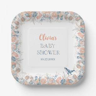Watercolor Under the Sea Whale Baby Shower  Paper Plate