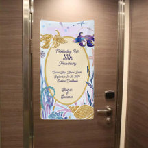 Watercolor Underwater Fish Anniversary Cruise Door