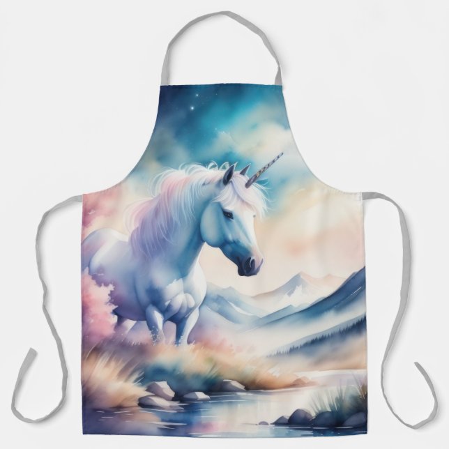 Watercolor Unicorn Apron (Front)
