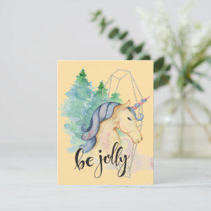 Watercolor Unicorn - Christmas Card