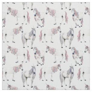 Watercolor Unicorn Fairy Tale Pattern Fabric