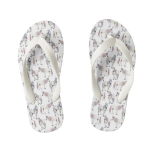 Watercolor Unicorn Fairy Tale Pattern Kid's Jandals