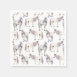 Watercolor Unicorn Fairy Tale Pattern Napkin