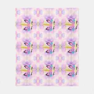 Watercolor Unicorn Fleece Blanket