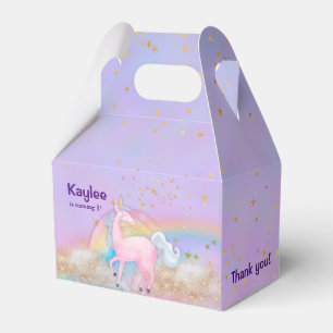 Watercolor Unicorn Holographic Favour Box