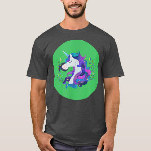 Watercolor Unicorn Magical Unicorns Green Magic Fa T-Shirt
