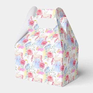 Watercolor Unicorn & Pegasus Pattern Favour Box