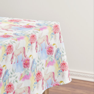 Watercolor Unicorn & Pegasus Pattern Tablecloth