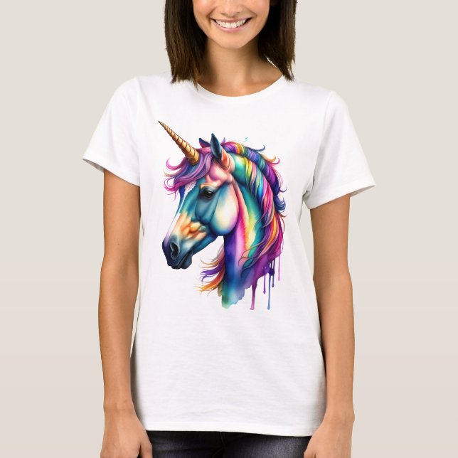 Watercolor Unicorn T-Shirt (Front)