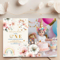 Watercolor Unicorn Watercolor Girl Birthday photo