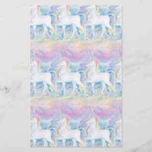 Watercolor Unicorns Stationery