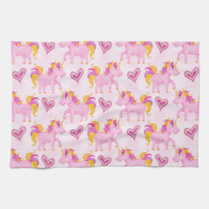 Watercolor Unicorns Tea Towel
