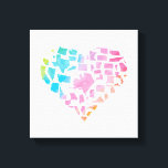 Watercolor United States Heart Canvas Print<br><div class="desc">This design features an illustration of the American states in the shape of a heart.</div>