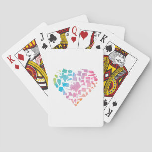 Watercolor United States Heart Playing Cards