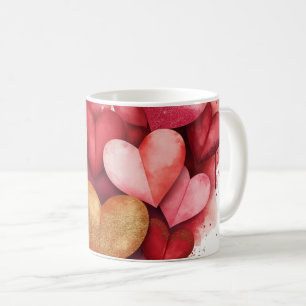 Watercolor Valentine Day Heart Coffee Mug