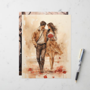 Watercolor Valentine’s Walk Paper Craft Cardstock