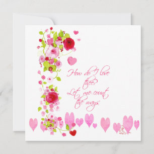 Watercolor Valentine Sweetheart Verse Holiday Card