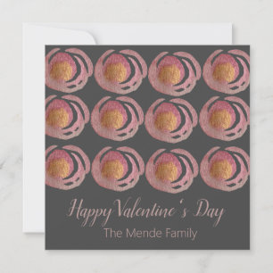 Watercolor Valentines Day Metallic Roses