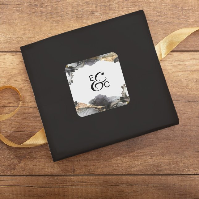 Watercolor Vanessa Black and White Initial Sticker (Creator Uploaded)