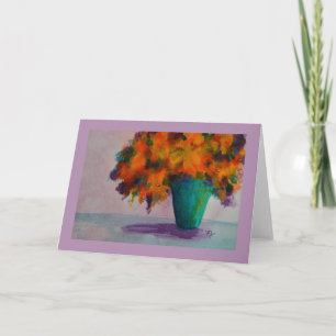 Watercolor Vase with Flowers Greeting Card