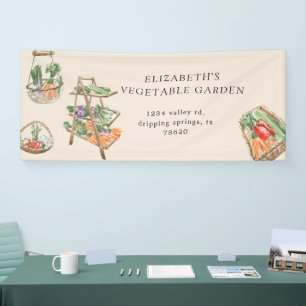 Watercolor Vegetable Farm Farmers Market Banner