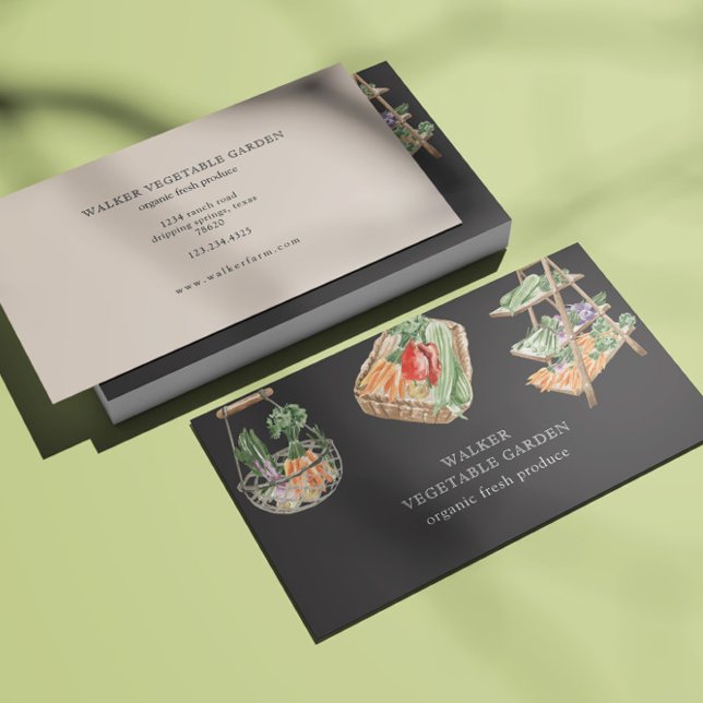 Watercolor Vegetable Garden Business Card (Creator Uploaded)