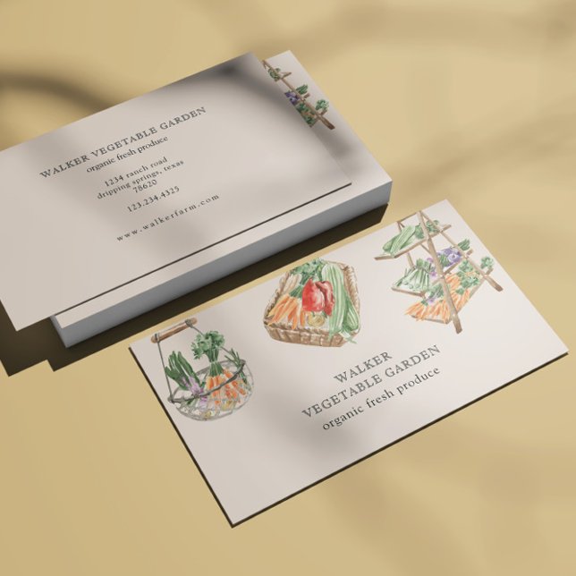Watercolor Vegetable Garden  Business Card (Creator Uploaded)