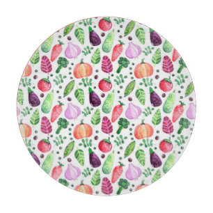 Watercolor Vegetable Garden Pattern  Cutting Board