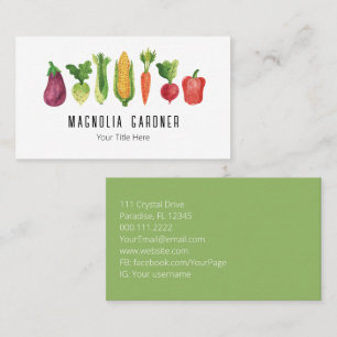 Watercolor Vegetables Business Card