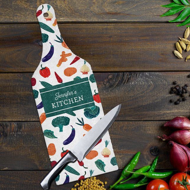 Watercolor Vegetables Custom Kitchen   Cutting Board (Creator Uploaded)