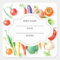 Watercolor vegetables pattern seed saver envelope