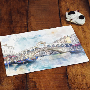Watercolor Venice, Italy Postcard