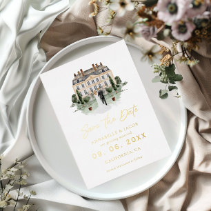 Watercolor Venue Wedding Save the Date