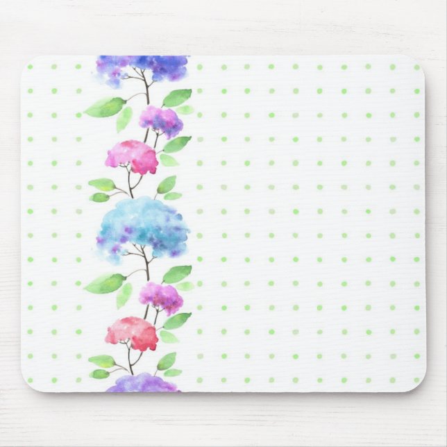 Watercolor vertical seamless pattern border mouse pad (Front)